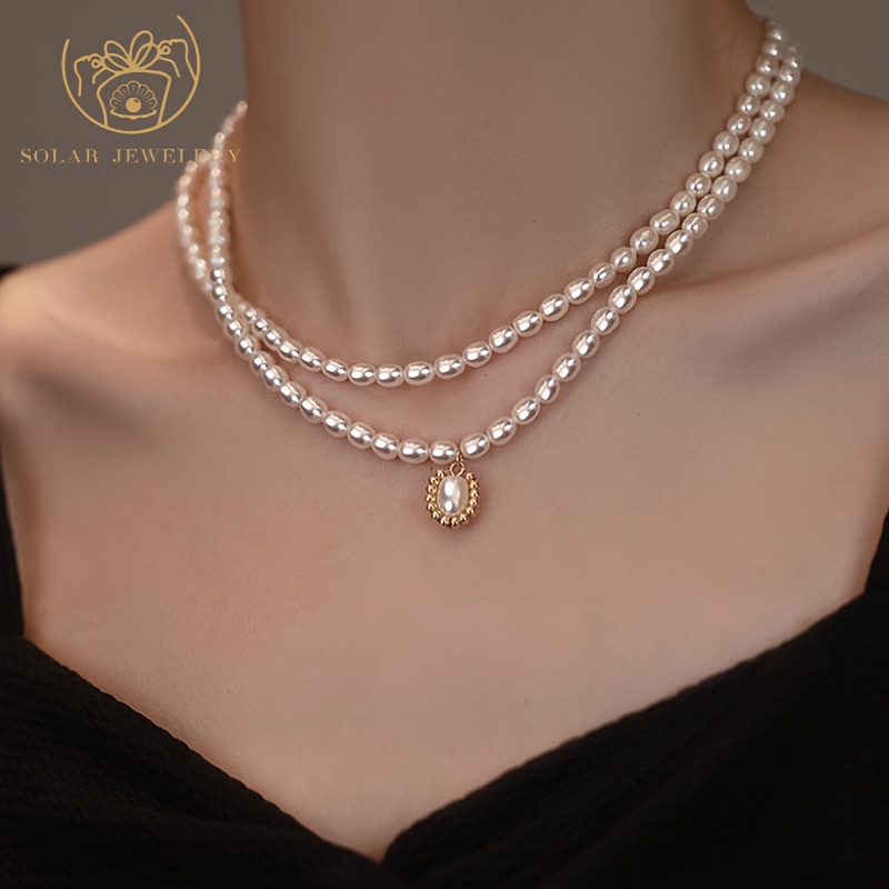 Women's Vintage Double-Layer Freshwater Pearls Necklace